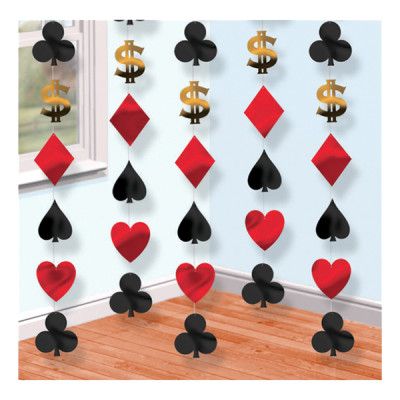 Kasino Hängande Dekoration - 6-pack