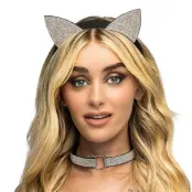 Diadem Kattöron&Choker Strass - One size