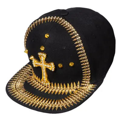 Keps Guldkors&Nitar Svart/Guld - One size