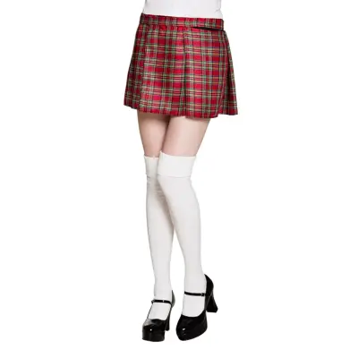 Kilt Dam Skotskrutig Röd - One size