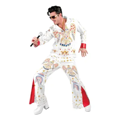 King of Rock Vit Maskeraddräkt - Medium