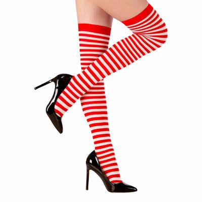 Knästrumpor Röda/Vita - One size