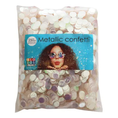 Konfetti Färgskimrande Metallic Runda - 250 g