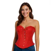 Korsett Röd med Volanger - Large