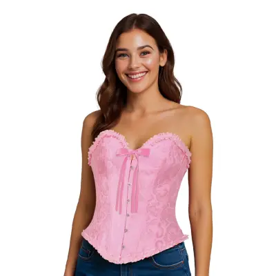 Korsett Rosa med Volanger - Small