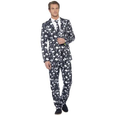 Kostym Med Döskallar inkl. Slips XL