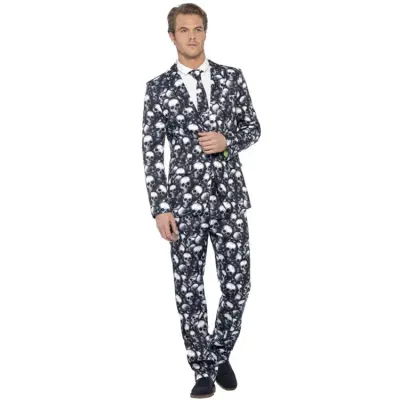 Kostym Med Döskallar inkl. Slips XL