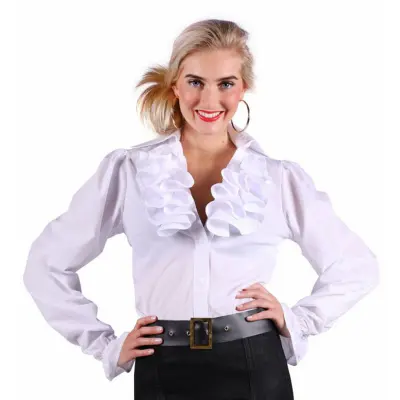 Kråsblus Vit Dam Deluxe - Large