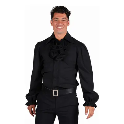 Kråsskjorta Svart Herr Deluxe - Medium