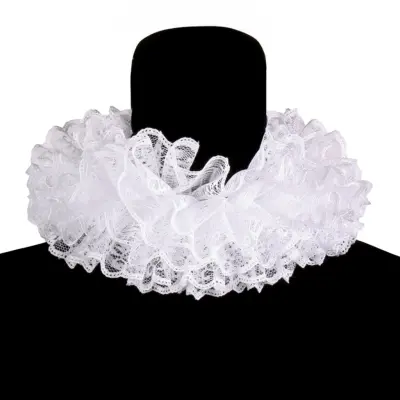 Krage i Spets Vit Deluxe - One size