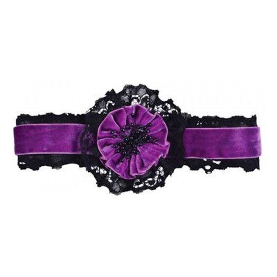 Kraghalsband Burlesque Lila/Svart