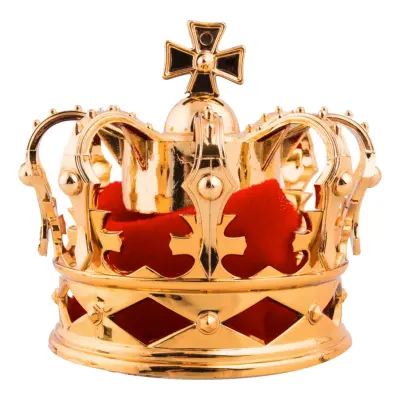 Kungakrona Mini Guld med Hårklämma