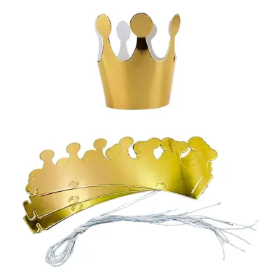 Kungakronor i Papp Guld - 10-pack