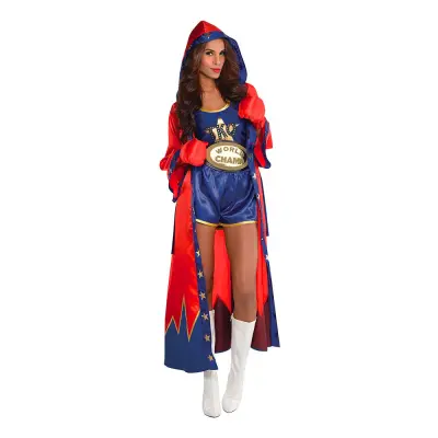 Kvinnlig Knock-out Boxare Maskeraddräkt - Small