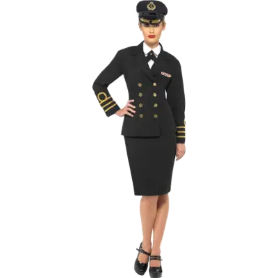 Kvinnlig Marinofficer Maskeraddräkt S