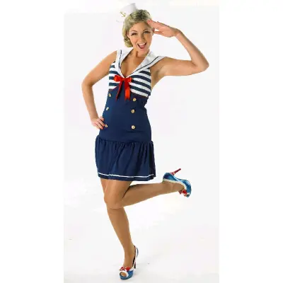 Kvinnlig Sjöman Maskeraddräkt S