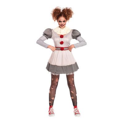 Kvinnlig Skräckclown Deluxe Maskeraddräkt - Medium/Large