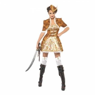Kvinnlig Steampunk Pirat Maskeraddräkt