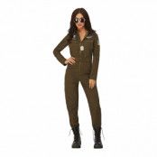 Kvinnlig Top Gun Jumpsuit Maskeraddräkt - Medium