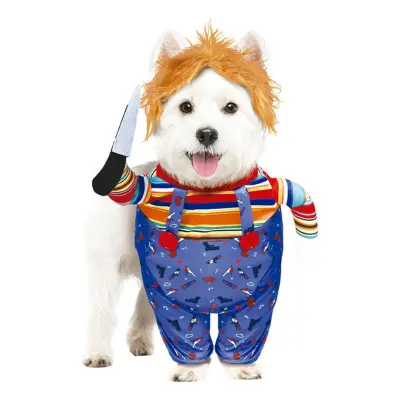 Läskig Docka Maskeraddräkt för Hund - Small