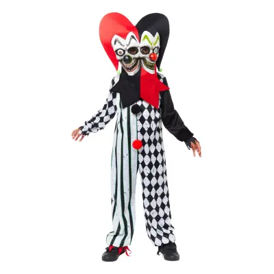 Läskig Two-Face Gycklare Barn Maskeraddräkt - X-Large