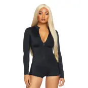 Långärmad Body Svart Deluxe - Large