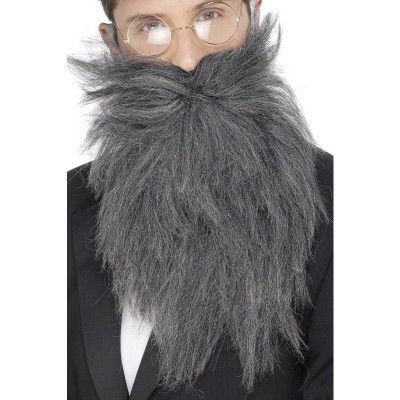 Långt Skägg Med Mustasch Grå