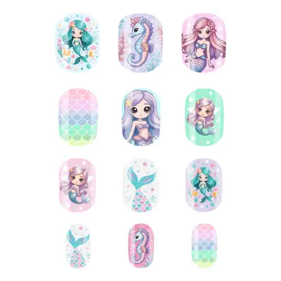 Lösnaglar Mermaid för Barn - 12-pack