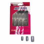 Lösnaglar Silver Glitter - 24-pack