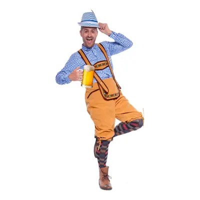 Lederhosen Ljusbrun Maskeraddräkt - Medium/Large