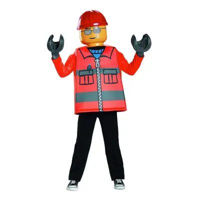 LEGO Byggarbetare Barn Maskeraddräkt - Medium
