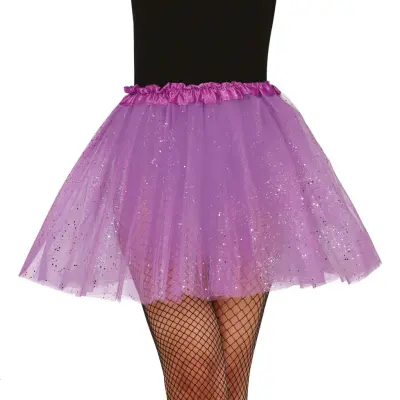 Lila Tyllkjol med Glitter - One size