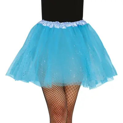 Ljusblå Tyllkjol med Glitter - One size