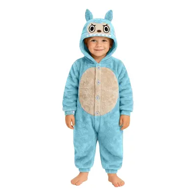 Lulu Monster Blå Onesie Barn Maskeraddräkt - Large