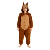Lulu Monster Brun Onesie Dam Maskeraddräkt - Large