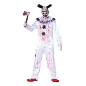 Mördarclown Vit Maskeraddräkt - Medium