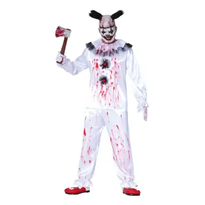 Mördarclown Vit Maskeraddräkt - Medium