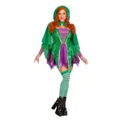 Magisk Häxa Grön Deluxe Maskeraddräkt - Large