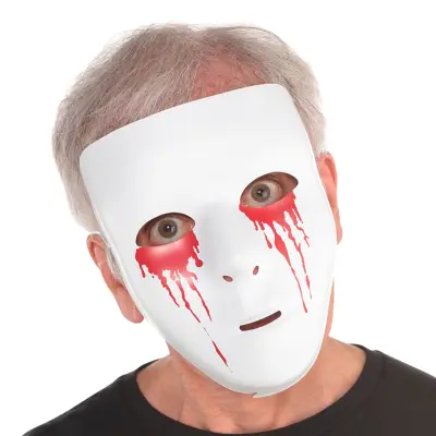 Mask Vit med Blodiga Ögon - One size