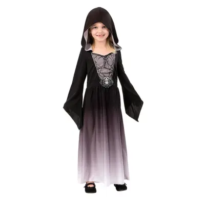 Maskeraddräkt Grå klänning med huva strl 122-134 - Leksaksaffären -  Leksaksaffären