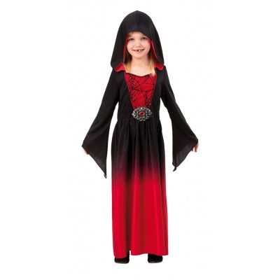 Maskeraddräkt Röd klänning med huva strl 122-134 - Leksaksaffären -  Leksaksaffären