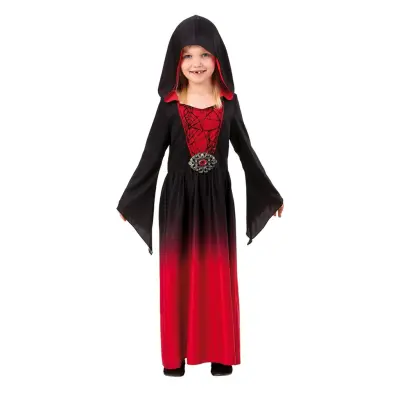 Maskeraddräkt Röd klänning med huva strl 134-140 - Leksaksaffären -  Leksaksaffären