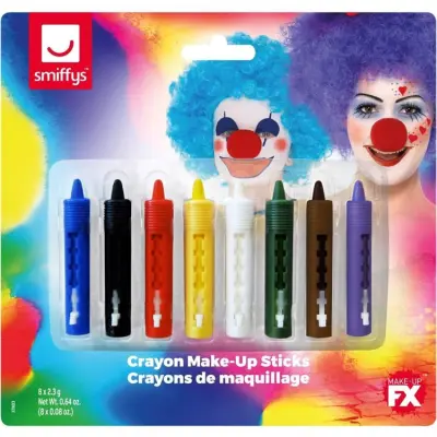 Maskeradsmink Kritor Olika Färger 8-pack