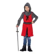 Medeltida Riddare Röd Barn Maskeraddräkt - Medium