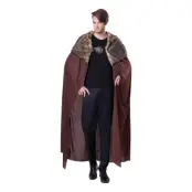 Medeltidscape Deluxe Brun med Päls - One size