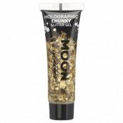 Moon chunky holografiskt glittergel i tub, 12ml Guld