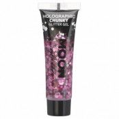 Moon chunky holografiskt glittergel i tub, 12ml Rosa