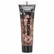 Moon chunky holografiskt glittergel i tub, 12ml Roséguld