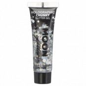 Moon chunky holografiskt glittergel i tub, 12ml Silver