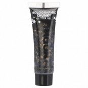 Moon chunky holografiskt glittergel i tub, 12ml Svart